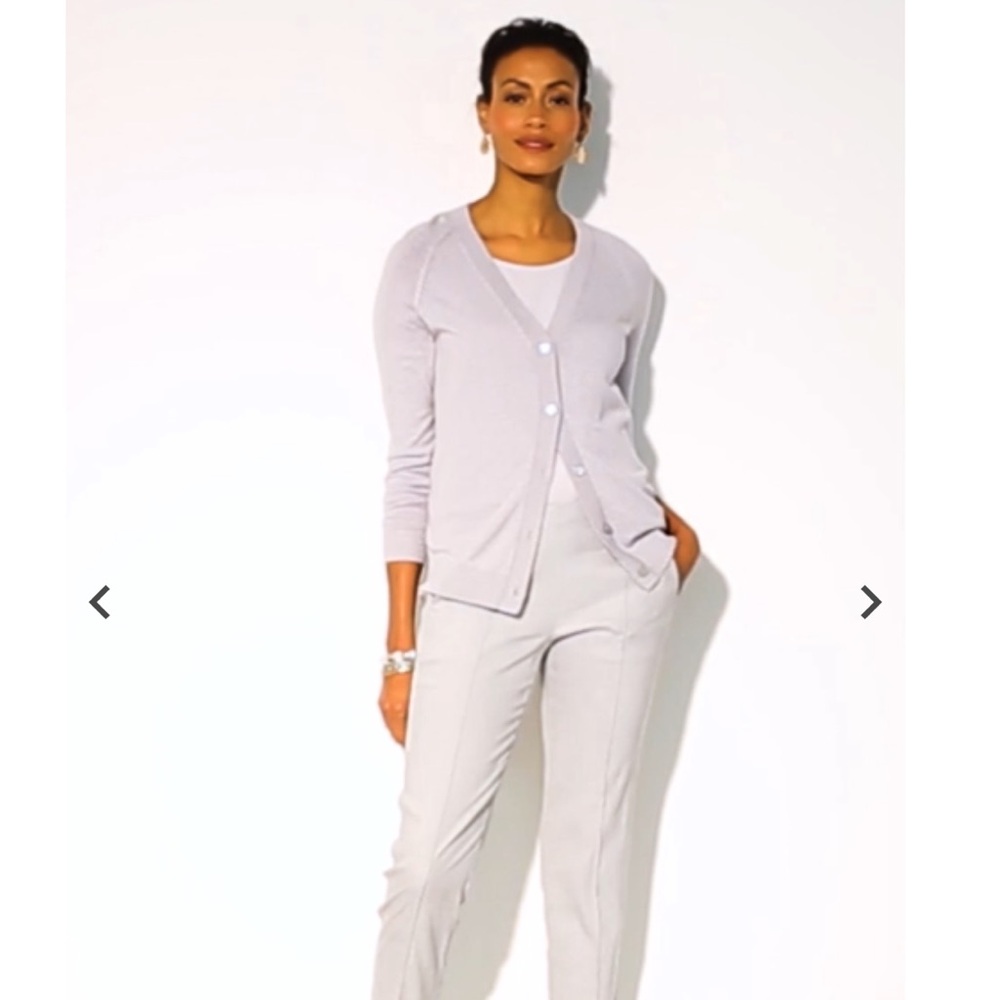 J.Jill Organically Grown Cotton V-Neck Button-up Cardi Gray Size Small - Picture 12 of 13